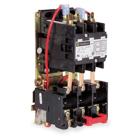Nonreversing Definite Purpose Magnetic Motor Starter, No Enclosure NEMA Rating, 120V AC, 3 Poles