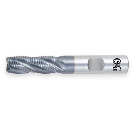 End Mill, Roughing, Co, TiAlN, 3/8, 4 FL, Sq