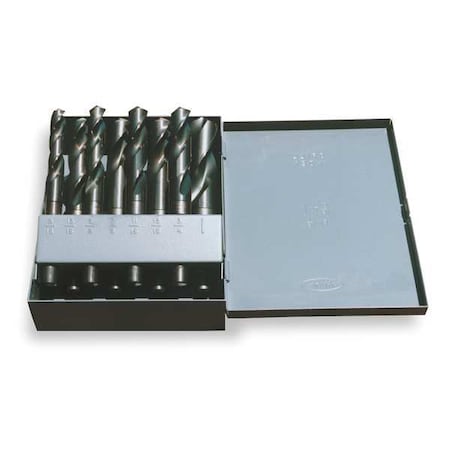8PC 1/2 Reduced Shank Silver & Deming Drill Set Chicago-Latrobe 190 Steam Oxide HSS 9/16-1IN Metal