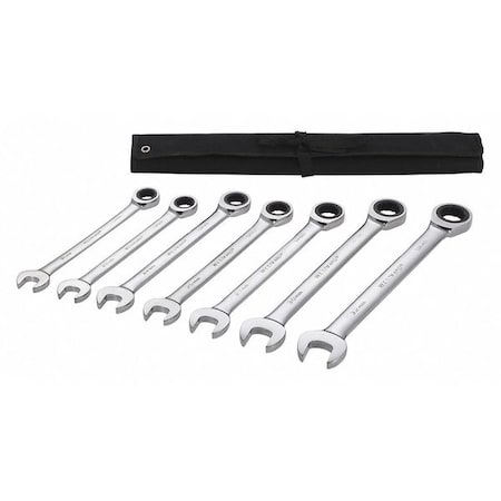 Ratcheting Wrench Set,Metric,7 pcs.