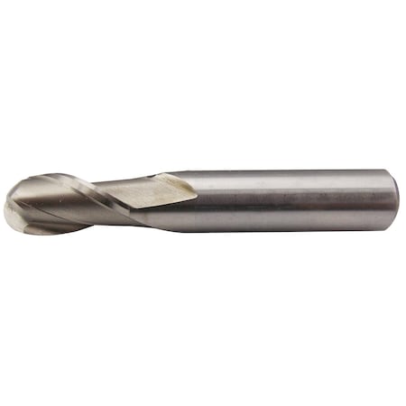 1/4 X 3/8" 2 Flute High Speed Steel Single End Ball End Mill