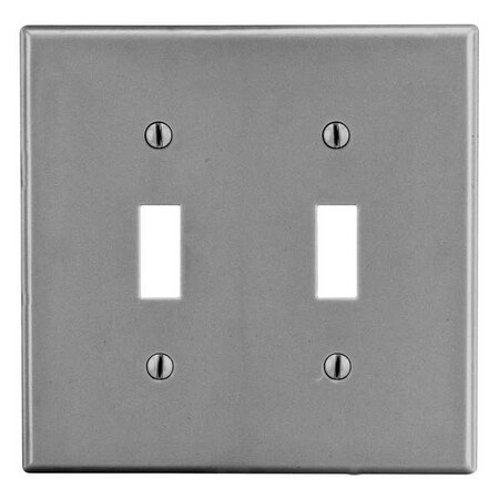 Toggle Switch Wall Plate, Number of Gangs: 2 Plastic, Satin Finish, Graphite
