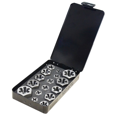 16 Piece 1/4-3/4" Hexagon Rethreading Die Set