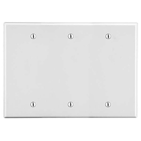 Blank Box Mount Wall Plate, Number of Gangs: 3 Plastic, Satin Finish, White