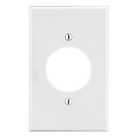 Single Receptacle Wall Plate, Number of Gangs: 1 Plastic, Satin Finish, White