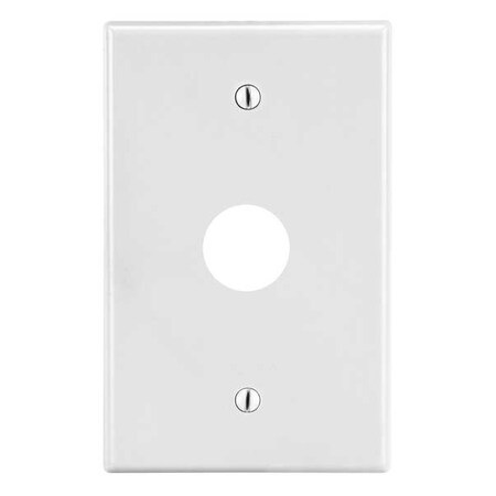 Single Receptacle Wall Plate, Number of Gangs: 1 Plastic, Satin Finish, White
