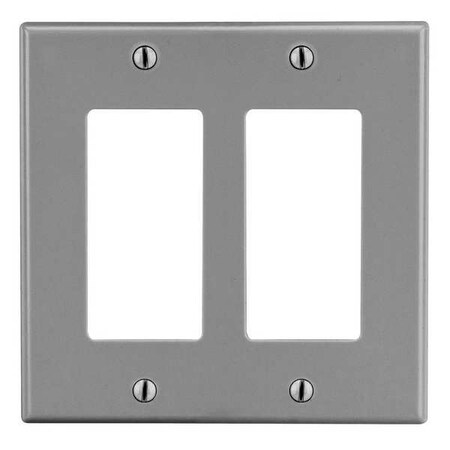 Rocker Wall Plate, Number of Gangs: 2 Plastic, Satin Finish, Graphite