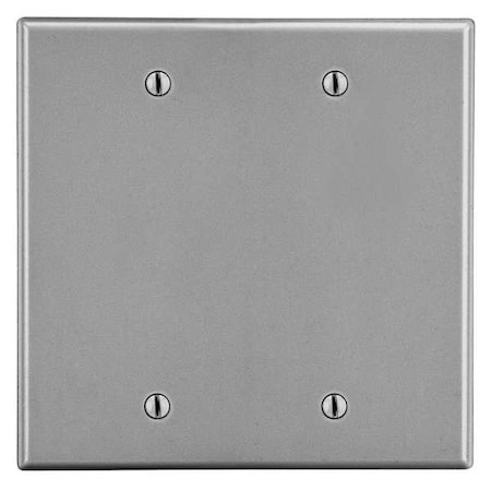 Blank Box Mount Wall Plate, Number of Gangs: 2 Plastic, Satin Finish, Graphite