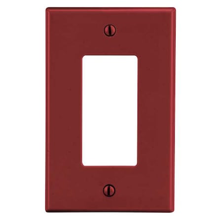 Rocker Wall Plate, Number of Gangs: 1 Plastic, Satin Finish, Red