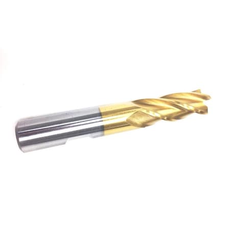 3/8 X 3/8" 4 Flute TiN Single End Center Cut End Mill