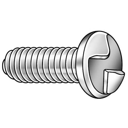 #10-24 x 1 in One-Way Round Tamper Resistant Screw, Plain Finish, 18-8 Stainless Steel, 50 PK