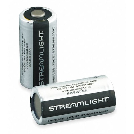 Streamlight Flashlight Battery - For Flashlight - CR123A - 1400 mAh - 3 V DC - 2-/ Pack
