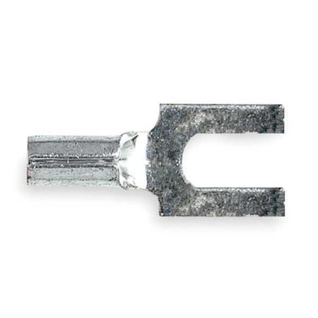 Fork Terminal, #10 Stud Size, 18 AWG, 600 V, Bare Insulated, Red, Crimp Termination Only, 100 PK