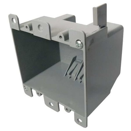 Electrical Box, 25 cu in, Switch Box Type, 2 Gangs, PVC, Rectangular Shape