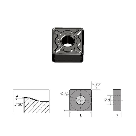 SNMG-643-DM Black Diamond Coated Carbide Insert