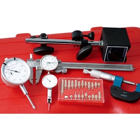 6 Pc Inspection Kit Caliper MaGBase Indicator Micrometer Points