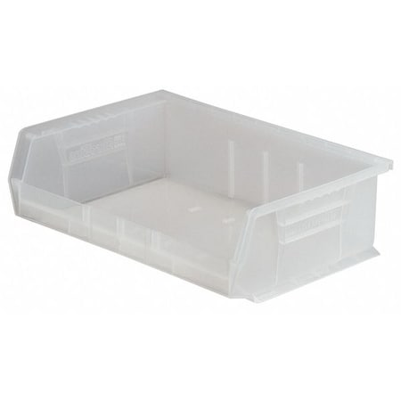 Hang & Stack Storage Bin, Plastic, Clear, 5 in H, 16 1/2 in W, 10 7/8 in L