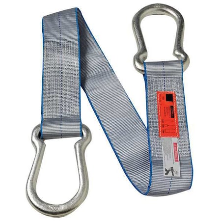 Web Sling, Type U, 6 ft L, 4 in W, Polyester, Silver