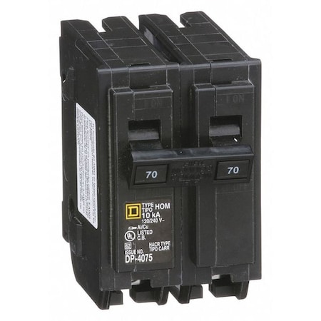 Miniature Circuit Breaker, HOMELINE Series, 70A, 2 Pole, 240V AC, 10kA at 240V AC