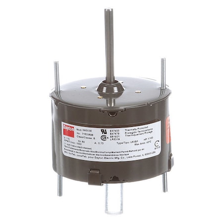 HVAC Motor,1/100 HP,1550 rpm,115V,3.3