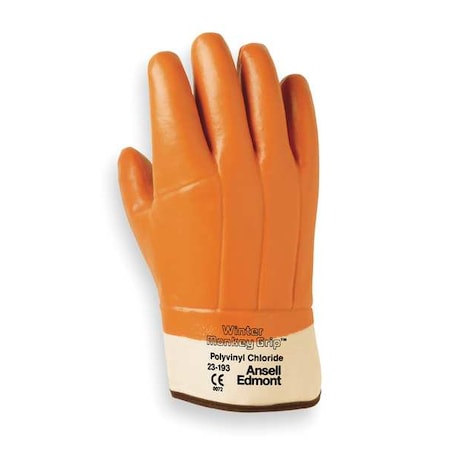 Cold Protection Gloves, PVC Palm, Foam Lining, Tan, 10