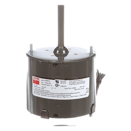 HVAC Motor,1/40 HP,1550 rpm,115V,3.3