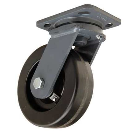 Plate Caster,Swivel,Phenolic,6 in,1200 lb,B