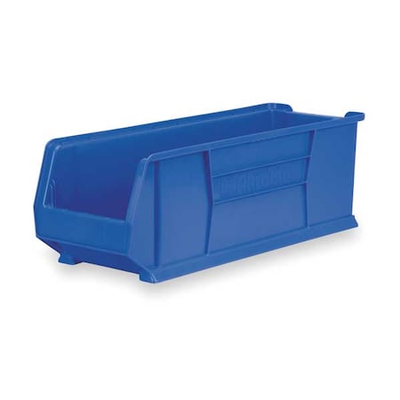 Storage Bin, Plastic, Blue, 10 in H, 11 in W, 29 7/8 in L