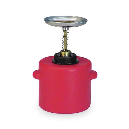 Plunger Can 0.5 gal Polyethylene Can, Brass Plunger, 5 1/4 in Dasher Plate Dia., Red