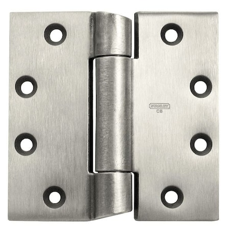 Door and Butt Hinge, Steel, Full Mortise Mounting, 1 1/2 in Leaf W x 4 in Leaf H, Satin Chrome