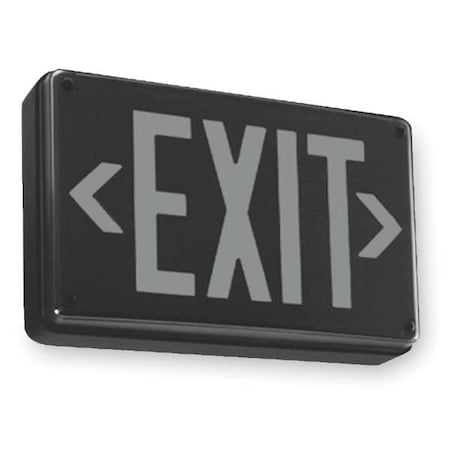Exit Sign, Black, 1 Face(s), LED, Universal Mount, Nickel Cadmium
