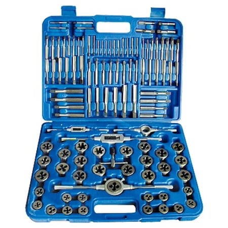 110 Piece No 4-3/4" & M6-18 Carbon Steel Tap & Die Set