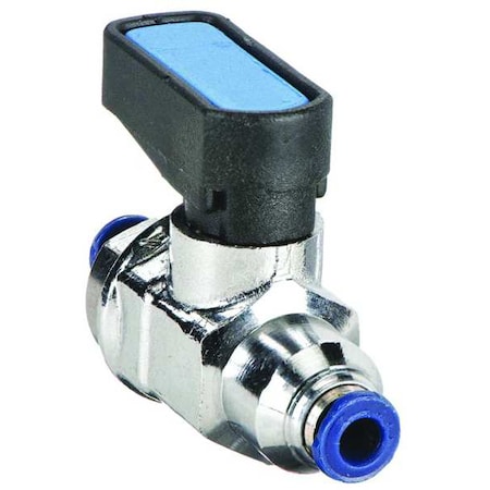 3/8" Push Nickel Brass Mini Ball Valve Inline