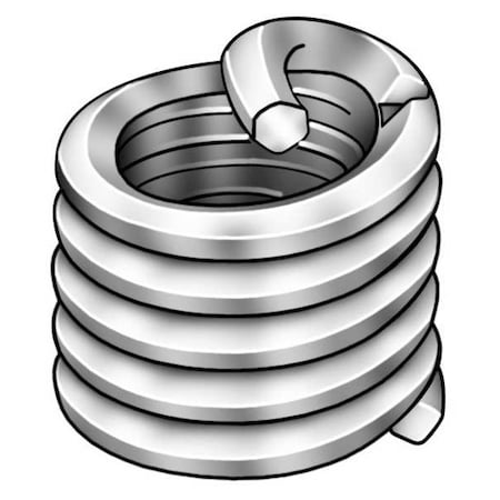 Tanged Helical Insert, Screw-Locking, #10-32 Thrd Sz, Nitronic 60, 100 PK