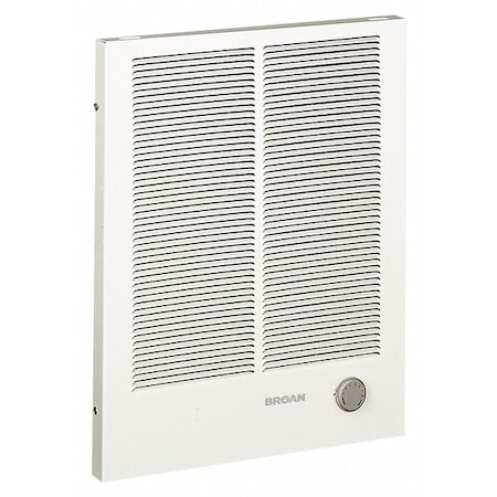 Recessed Electric Wall-Mount Heater, Recessed or Surface, 750/1500, 1000/2000 W, 208/240V AC, White