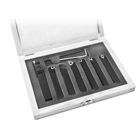 7 Piece 1/4" Indexable Cut Off & Turning Tool Set
