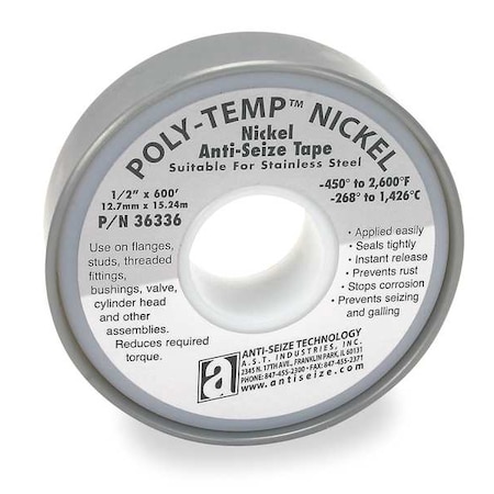 Antiseize Tape,3/4 In. W,600 In. L
