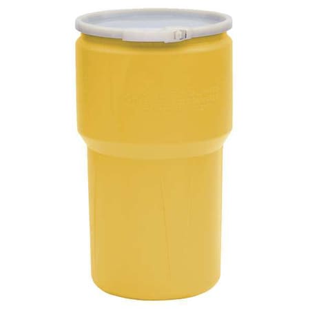 Open Head Transport Drum, Polyethylene, 14 gal, Unlined, Yellow