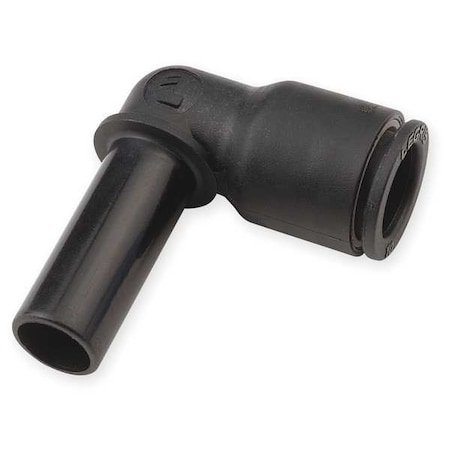 Push-Fit Elbow Fitting, 1/4 in Tube Size, Fiberglass-Reinforced Nylon, Black, 10 PK