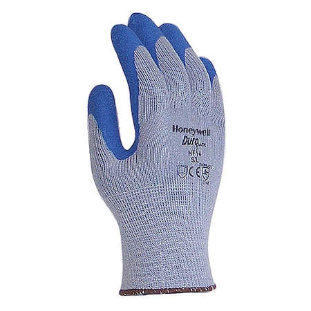 Knit Glove, Latex, Rough, Palm, 3 Abrasion Level, Blue/Gray, L (9) 12 PK