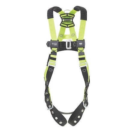 H500 Fall Protection Harness, 2XL, 420 lb, Mating Chest/ Mating Leg Straps, Back, Hips D-Ring