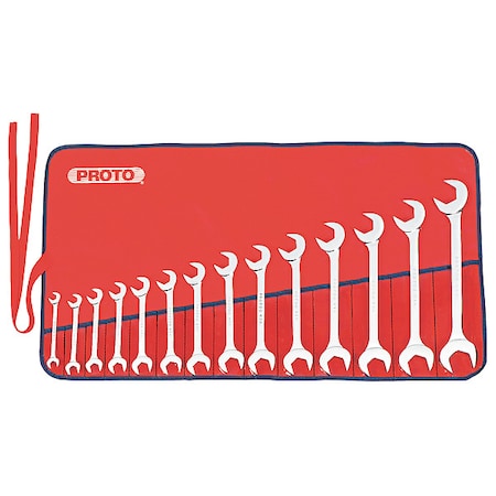 Angle Open End Wrench Set,14 Pc,SAE