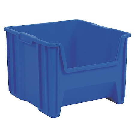 Stacking Bin, 17-1/2 in L x 16-1/2 in W x 12-1/2 in H, Blue, 75 lb Load Capacity
