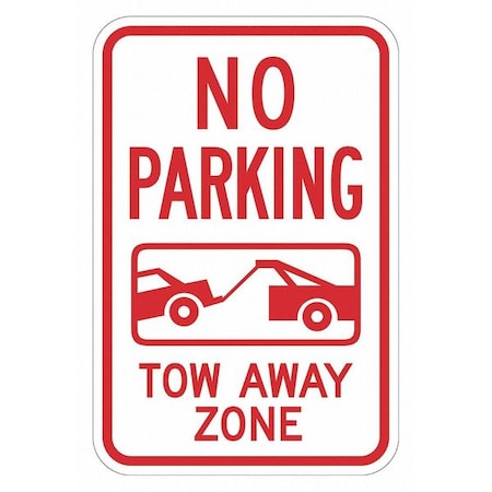 Tow Zone No Parking Sign,18" x 12, T1-3054-EG_12x18