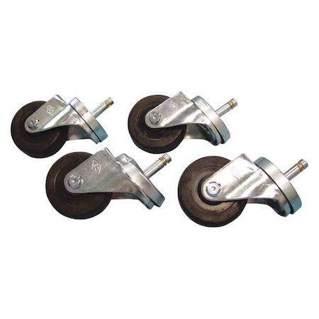 Swivel Stem Caster,Polyolfin,3 in,300 lb,PK5
