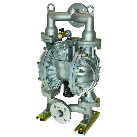 Double Diaphragm Pump, Aluminum, Air Operated, PTFE, 100 gpm GPM 212 Degrees F