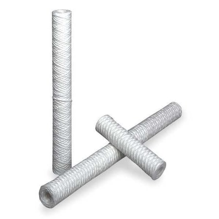 String Wound Filter Cartridge, 5 gpm, 50 Micron, 2-7/16" O.D., 10 in H, 6 PK