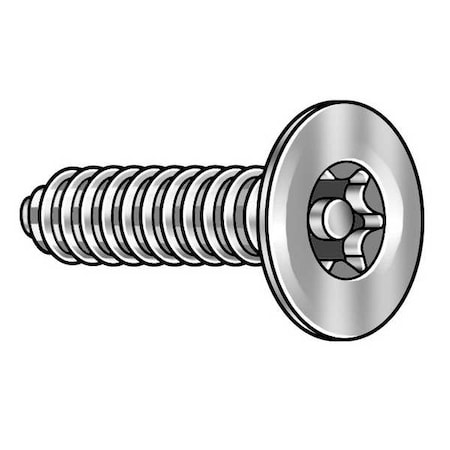 Tamper Resistant Screw, 1 in, Plain Finish, 18-8 Stainless Steel, Flat Head Torx Drive, 25 PK