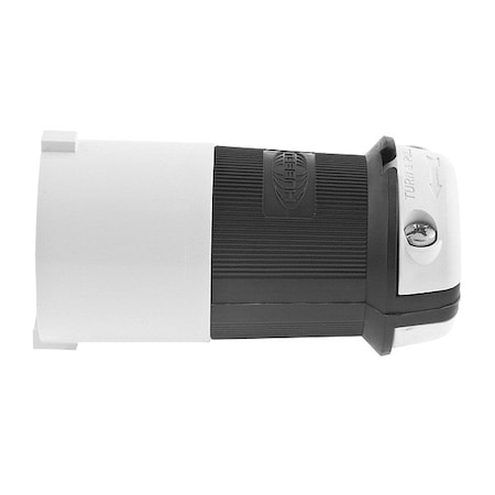 Locking Plug, L21-30P, 30 A, 120/208V AC, Three Phase, 4 Pole, Screw Terminals, Black, White