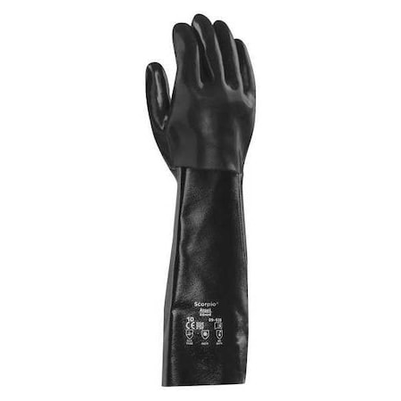 AlphaTec(R) 09-928 Chemical Resistant Gloves, Neoprene, 18 in L, 80 mil, Black, 10, 1 PR
